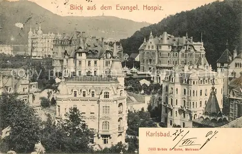 AK / Ansichtskarte Karlsbad Eger Blick aus dem Evangelischen Hospiz