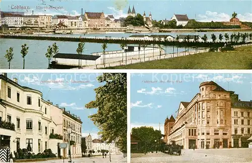 AK / Ansichtskarte Coblenz Koblenz Commandantur Lindenallee Coblenzer Hof Bellevue Kat. Koblenz Rhein