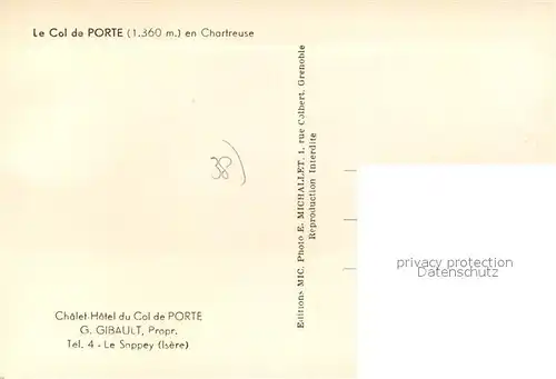 AK / Ansichtskarte Le Sappey en Chartreuse Isere Chalet Hotel du Col de Porte en Chartreuse Kat. Le Sappey en Chartreuse
