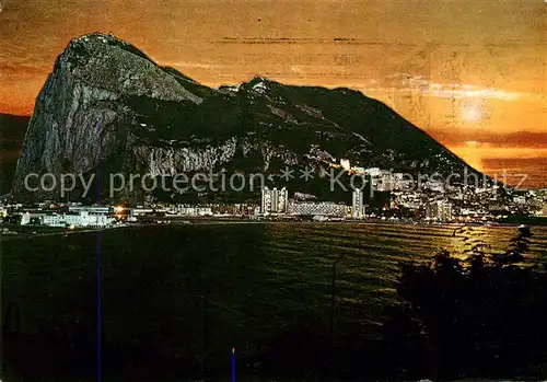 AK / Ansichtskarte Algeciras Andalucia Penon de Gibraltar Sonnenuntergang Kat. Algeciras
