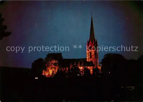 AK / Ansichtskarte Frankenberg Eder Liebfrauenkirche auf der Burg bei Nacht Kat. Frankenberg (Eder)