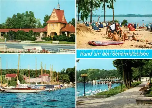 AK / Ansichtskarte Bad Saarow Pieskow Bahnhof Schwanenwiese Wendisch Riez Badestrand Schwarzhorn Diensdorf  Kat. Bad Saarow