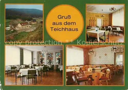 AK / Ansichtskarte Holzhau Brand Erbisdorf Betriebsferienheim Teichhaus Gaststaette Urlauberspeisesaal Erzgebirgsstube