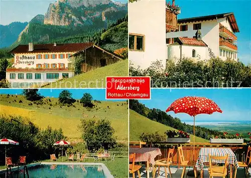 AK / Ansichtskarte Rottau Chiemgau Gasthaus Adersberg Schwimmbad Terrasse Kat. Grassau