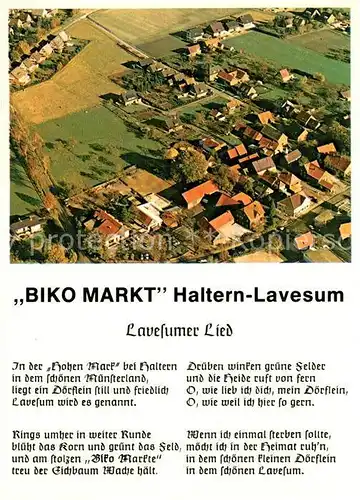 AK / Ansichtskarte Lavesum Reiterpension Biko Markt Fliegeraufnahme Kat. Haltern am See