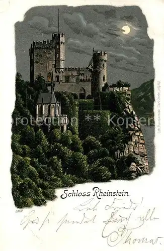 AK / Ansichtskarte Trechtingshausen Schloss Rheinstein Mondschein Kat. Trechtingshausen