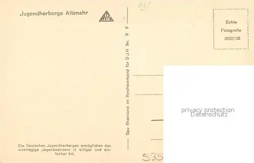 AK / Ansichtskarte Altenahr Jugendherberge Kat. Altenahr