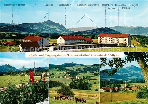 AK / Ansichtskarte Moosbach Kempten Bibel und Tagungsheim Hensoltshoehe Allgaeuer Alpen Panorama Kat. Sulzberg