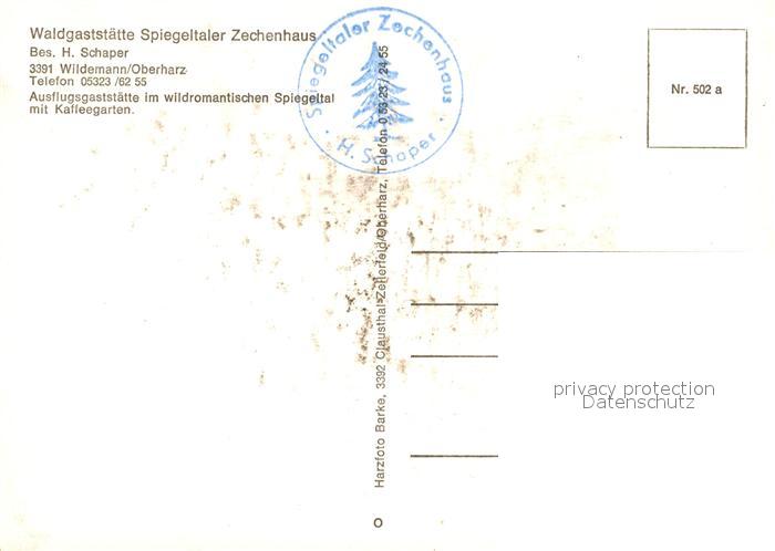 Postkarte Carte Postale Wildemann Zechenhaus Spiegelbad Spiegeltaler Teich x: Manuskript / Papierantiquität | Versandhandel Boeger