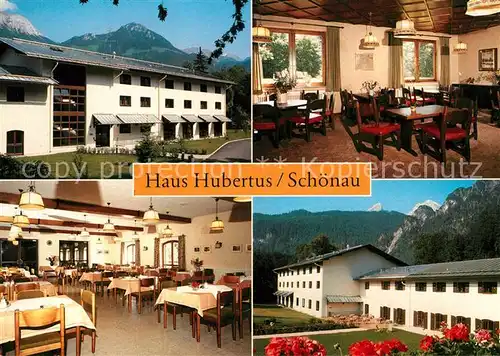 AK / Ansichtskarte Schoenau Berchtesgaden Haus Hubertus Speisesaal Gaststube Kat. Berchtesgaden