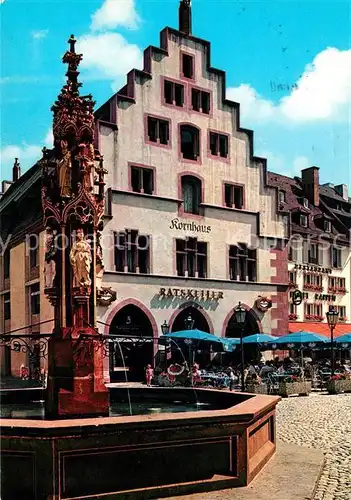 AK / Ansichtskarte Freiburg Breisgau Fischerbrunnen und Kornhaus Kat. Freiburg im Breisgau