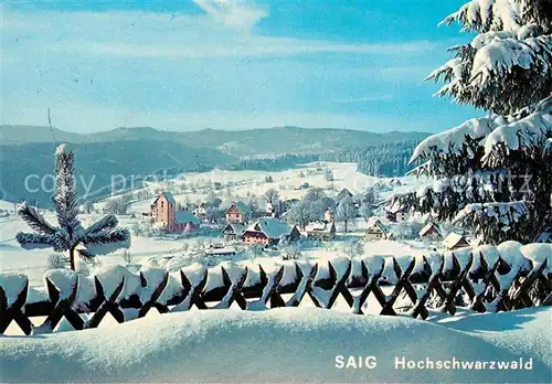 AK / Ansichtskarte Saig Schwarzwald Winterpanorama Kat. Lenzkirch