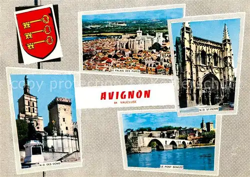 AK / Ansichtskarte Avignon Vaucluse Palais des Papes ND des Doms Pont Benezet ND St Pierre Kat. Avignon