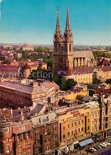 AK / Ansichtskarte Zagreb Teilansicht mit Kirche Kat. Zagreb