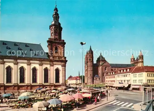 AK / Ansichtskarte Worms Rhein Dreifaltigkeitskirche und Dom Markt Kat. Worms