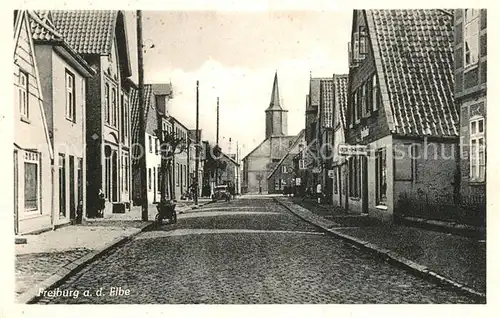 AK / Ansichtskarte Freiburg Elbe Kirche Dorfstrasse Kat. Freiburg (Elbe)