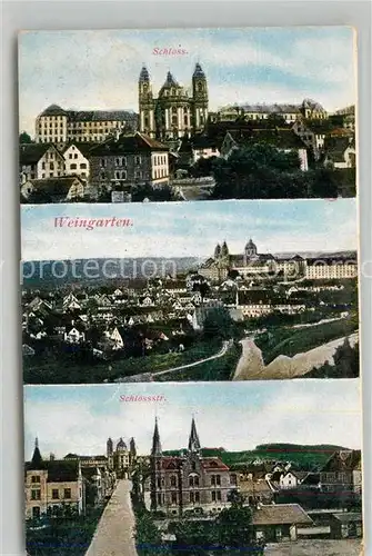 AK / Ansichtskarte Weingarten Wuerttemberg Schloss Panorama Muenster