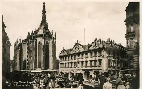 AK / Ansichtskarte Wuerzburg Marienkapelle Falkenhaus Kat. Wuerzburg