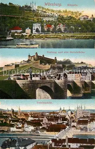 AK / Ansichtskarte Wuerzburg Kaeppele Festung Mainbruecke Panorama Kat. Wuerzburg