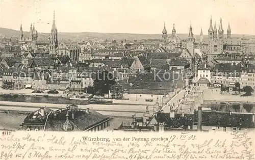 AK / Ansichtskarte Wuerzburg Panorama mit Dom Neumuenster Mainbruecke Kat. Wuerzburg