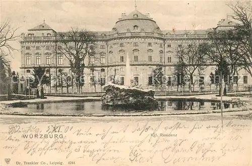 AK / Ansichtskarte Wuerzburg Residenz Brunnen Hofgarten Kat. Wuerzburg