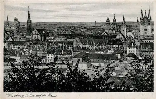 AK / Ansichtskarte Wuerzburg Mainbruecke Dom Rathausturm Kat. Wuerzburg