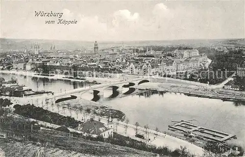 AK / Ansichtskarte Wuerzburg Ludwigsbruecke Panorama vom Kaeppele Kat. Wuerzburg