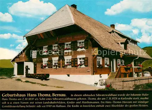 AK / Ansichtskarte Bernau Schwarzwald Geburtshaus Hans Thoma  Kat. Bernau im Schwarzwald