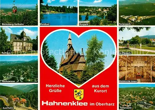 AK / Ansichtskarte Hahnenklee Bockswiese Harz Kurpark Bocksberg Seilbahn Auerhahn  Kat. Goslar