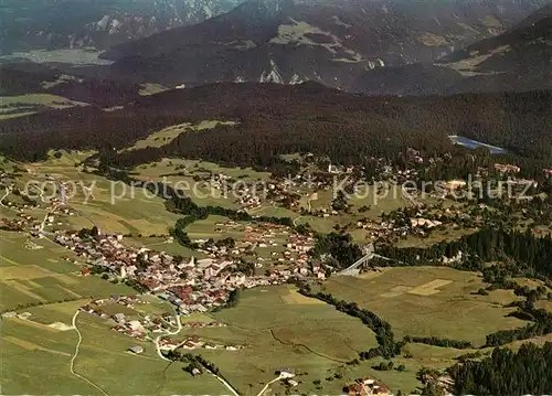 AK / Ansichtskarte Flims Dorf Fliegeraufnahme mit Waldhaus und Caumasee Kat. Flims Dorf