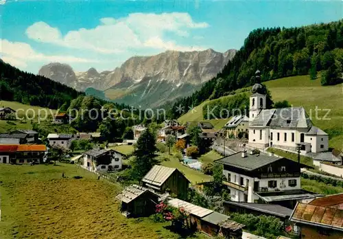 AK / Ansichtskarte Ramsau Berchtesgaden Ortsansicht mit Kirche Reiteralpe Berchtesgadener Alpen Kat. Ramsau b.Berchtesgaden
