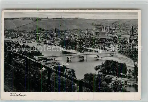 AK / Ansichtskarte Wuerzburg Loewenbruecke Dom Panorama Kat. Wuerzburg