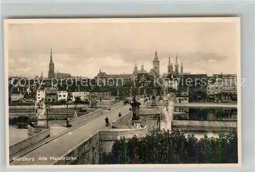 AK / Ansichtskarte Wuerzburg Alte Mainbruecke Heilige  Kat. Wuerzburg