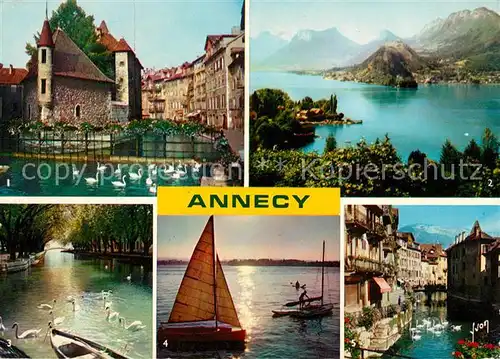 AK / Ansichtskarte Annecy Haute Savoie Lac Palais de Isle Canal Pont des Amours  Kat. Annecy