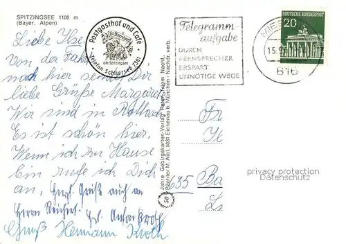 AK / Ansichtskarte Spitzingsee Postgasthof und Cafe Schliersee Kat. Schliersee