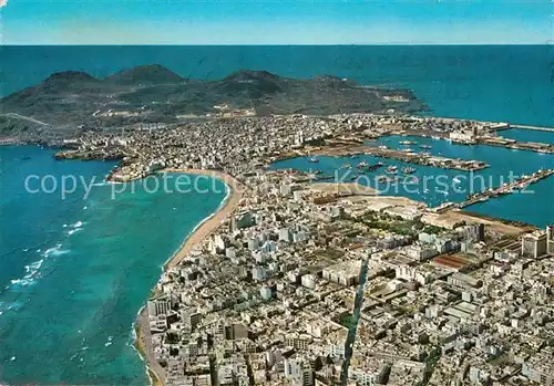 AK / Ansichtskarte Las Palmas Gran Canaria Fliegeraufnahme Strand Hafen  Kat. Las Palmas Gran Canaria