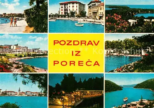 AK / Ansichtskarte Porec Uferpromenade Hafen Panorama Kueste Hotels Restaurant Kat. Kroatien