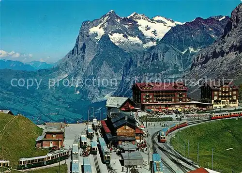 AK / Ansichtskarte Kleine Scheidegg Interlaken Berghotels mit Wetterhorn Berner Alpen Kat. Kleine Scheidegg