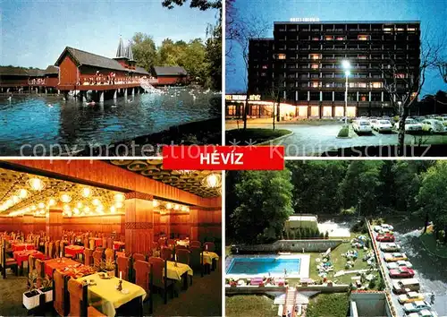 AK / Ansichtskarte Heviz Gyogyfuerdo Heilbad Hotel Restaurant Swimming Pool See Kat. Ungarn