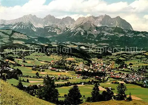 AK / Ansichtskarte Kitzbuehel Tirol Panorama Luftkurort gegen Wilden Kaiser Kaisergebirge Kat. Kitzbuehel