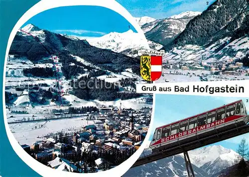 AK / Ansichtskarte Bad Hofgastein Winterpanorama gegen Tuerchlwand Gamskogel Hochkoenig Schlossalmbahn Bergbahn Kat. Bad Hofgastein