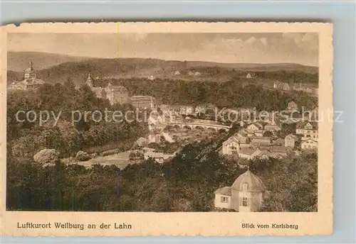AK / Ansichtskarte Weilburg Blick vom Karlsberg Kat. Weilburg Lahn