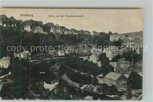 AK / Ansichtskarte Weilburg Panorama von der Prophetenkanzel Kat. Weilburg Lahn