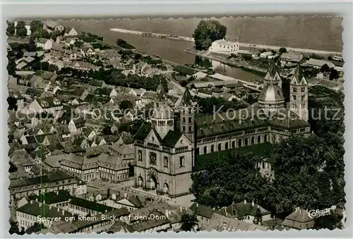 Speyer Rhein Fliegeraufnahme Dom Hafen Kat. Speyer