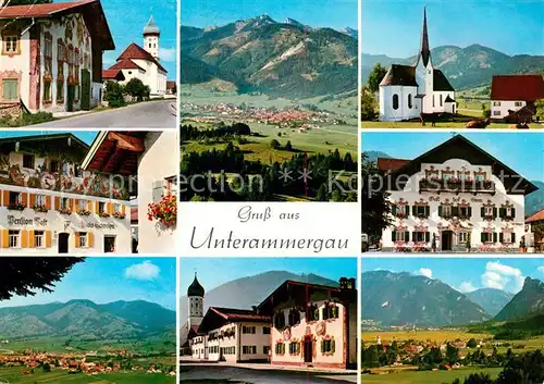 Unterammergau Nuslerhaus Teufelsstaettkopf Kappele Pension Post Gasthof Stern Hoernleblick Schulmeisterhaus Laber und Kofel Kat. Unterammergau