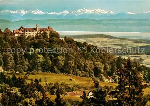 Heiligenberg Baden Schloss Heiligenberg mit Bodensee und Schweizer Alpen Kat. Heiligenberg