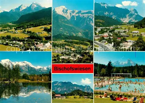 Bischofswiesen Landschaftspanorama Alpen See Wasserspiegelung Freibad Kat. Bischofswiesen