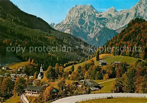 Ramsau Berchtesgaden Panorama mit Reiteralpe Berchtesgadener Alpen Herbststimmung Kat. Ramsau b.Berchtesgaden