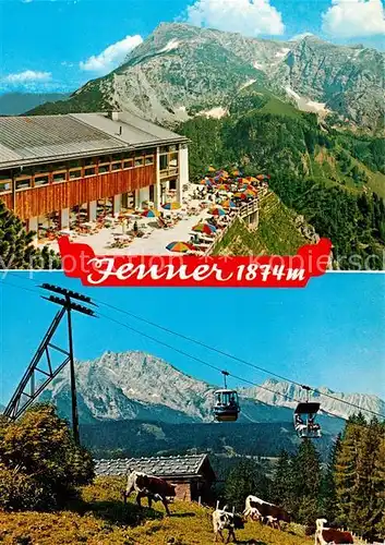 Jenner Berchtesgaden Berggaststaette Fernsicht Jennerbahn mit Hundstod und Watzmann Berchtesgadener Alpen Kat. Berchtesgaden