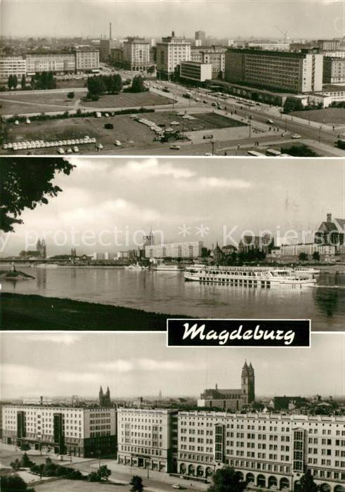 Magdeburg Otto von Guericke Strasse Elbe Dampfer Wilhelm Pieck Allee ...